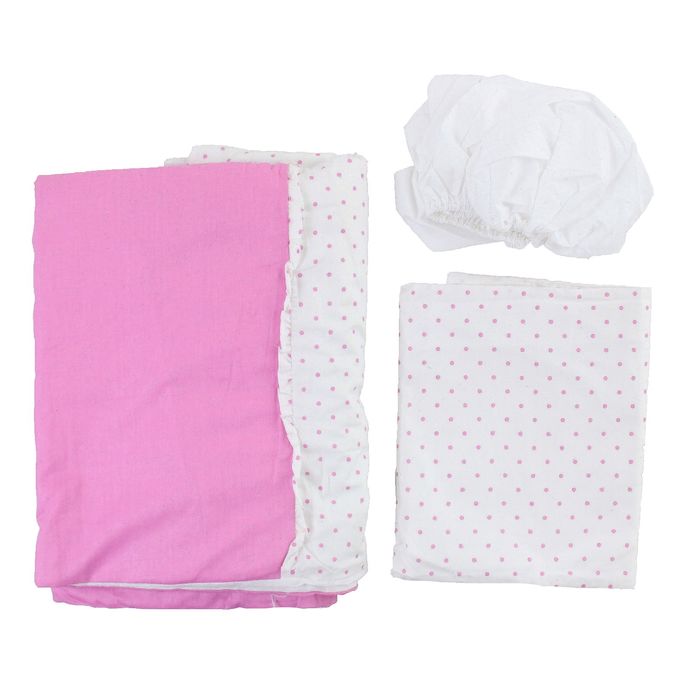 Комплект в кроватку "Бантик" (6 предметов), цвет розовый 10621