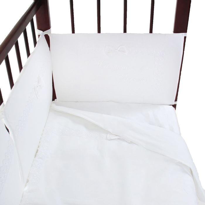 Комплект в кроватку "Наше счастье" (6 предметов), цвет белый 10625