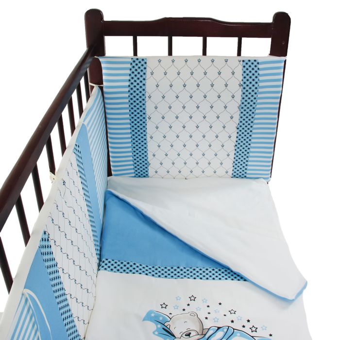 Комплект в кроватку "Очарование" (6 предметов), цвет голубой 10016