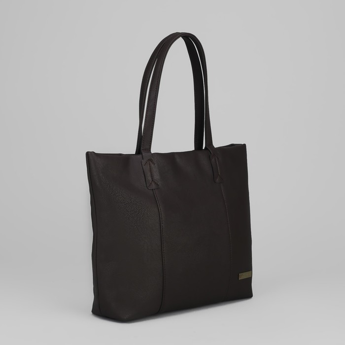 Сумка женская на молнии, 1 отдел, наружный карман, цвет коричневый