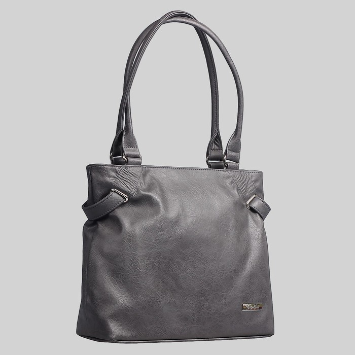 Сумка женская на молнии, 1 отдел, наружный карман, цвет серый