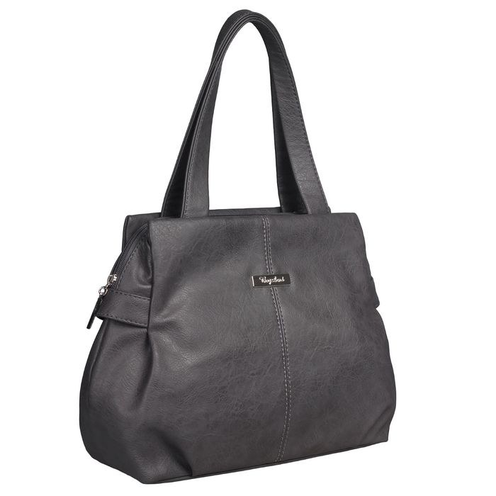 Сумка женская на молнии, 1 отдел на молнии, наружный карман, цвет серый