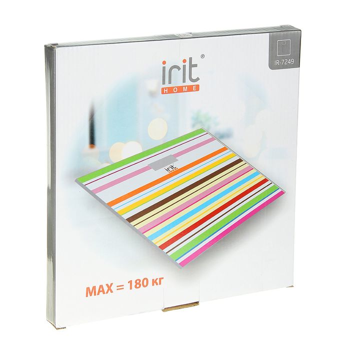Весы напольные Irit IR-7249, электронные, до 180 кг, ЖК-дисплей, "полоски"