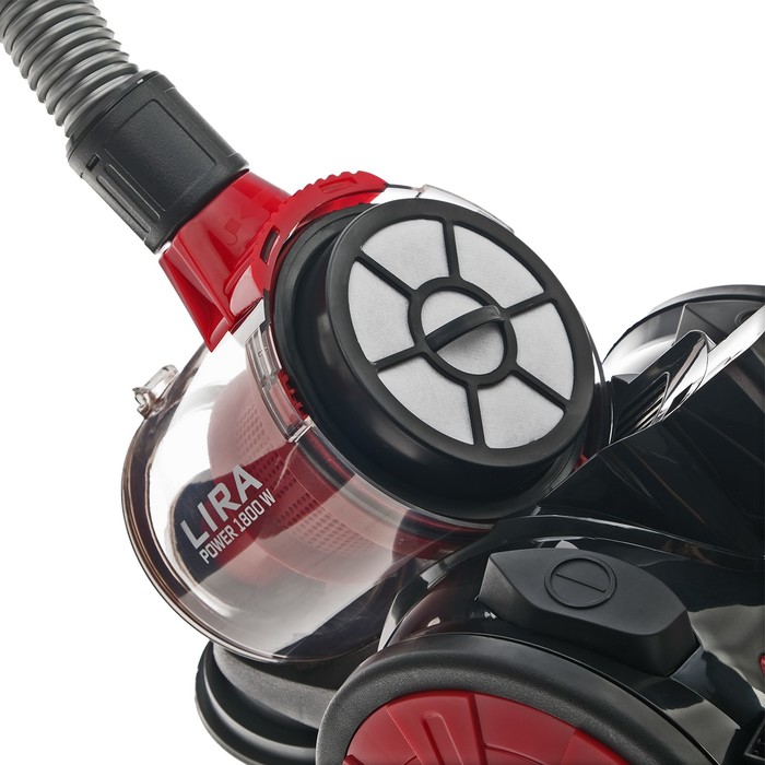 Пылесос LIRA LR 1004, 2200 Вт, мощность всасывания 350 Вт, 2 л, красный