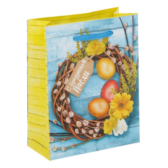 Пакет ламинированный вертикальный «Пасхальный венок», 11 × 14 × 5 см