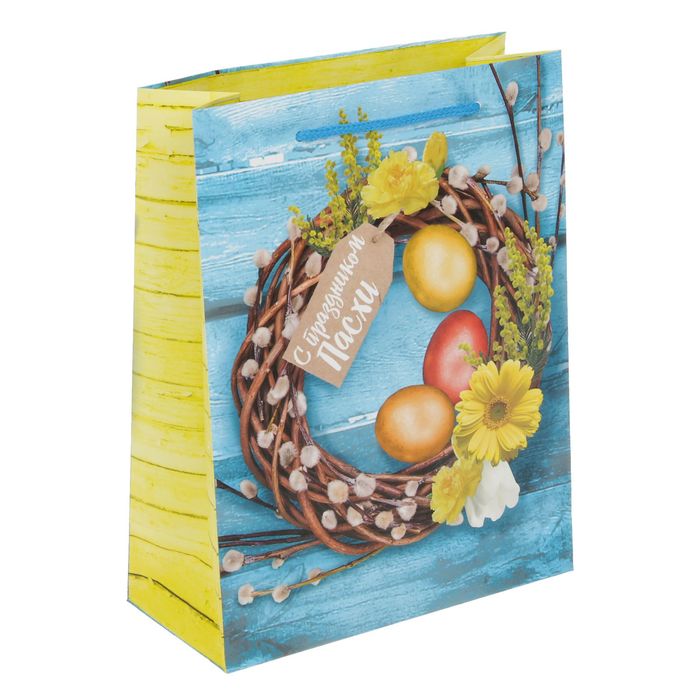 Пакет ламинированный вертикальный «Пасхальный венок», MS 18 × 23 × 8 см