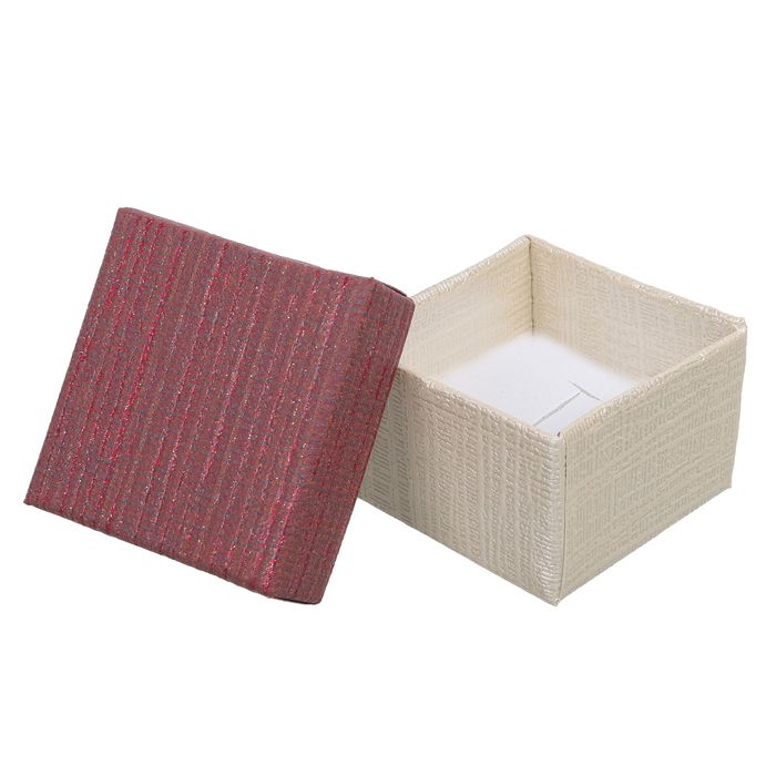 Коробочка подарочная под кольцо "Классическая полоска" 5x5x3, цвет МИКС, белая вставка