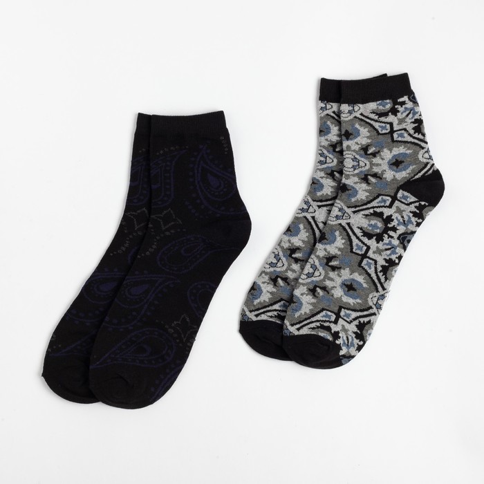 Набор мужских носков (2 пары) "Пейсли" р-р 27-29 , 80% хл.,15% п/а, 5% эл.