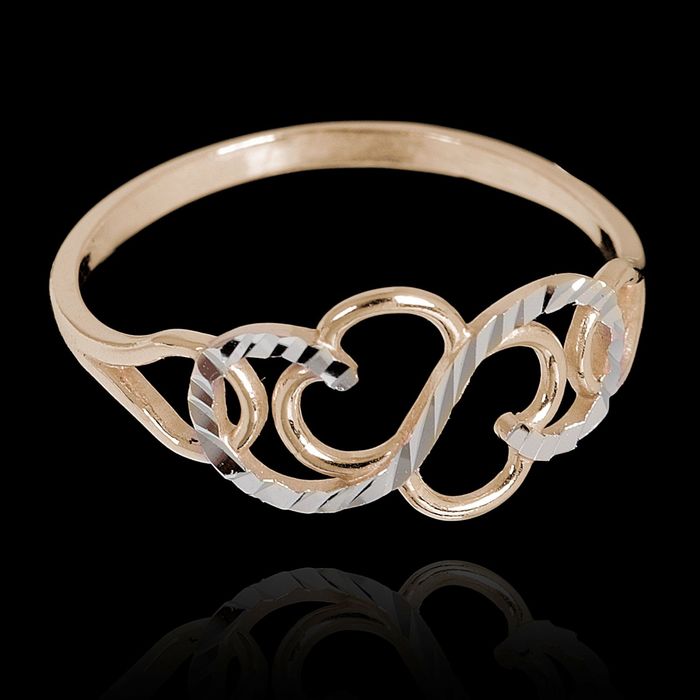 Кольцо "Витое", позолота, 16.5 размер