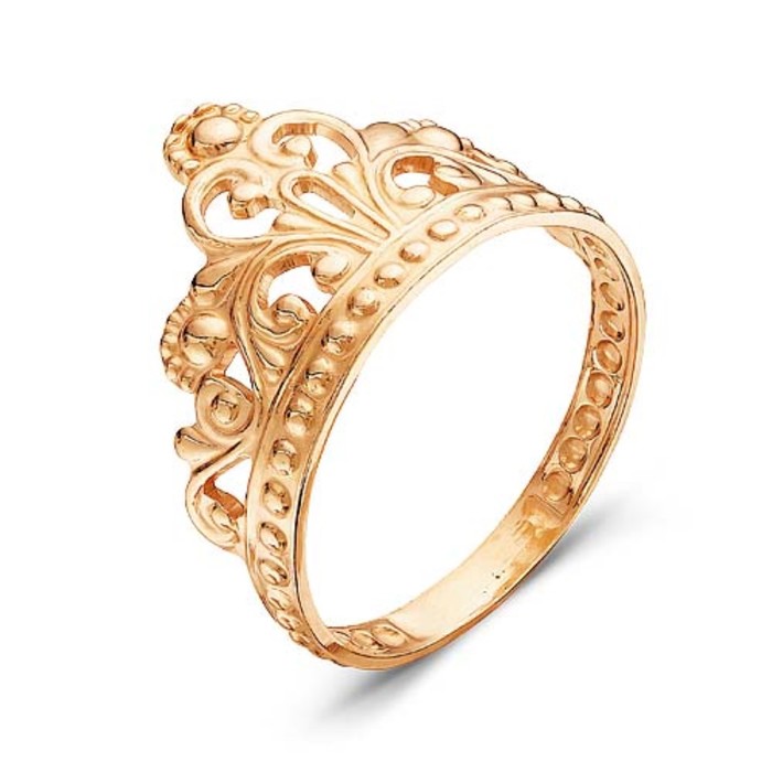 Кольцо "Корона" принцессы, позолота, 17.5 размер