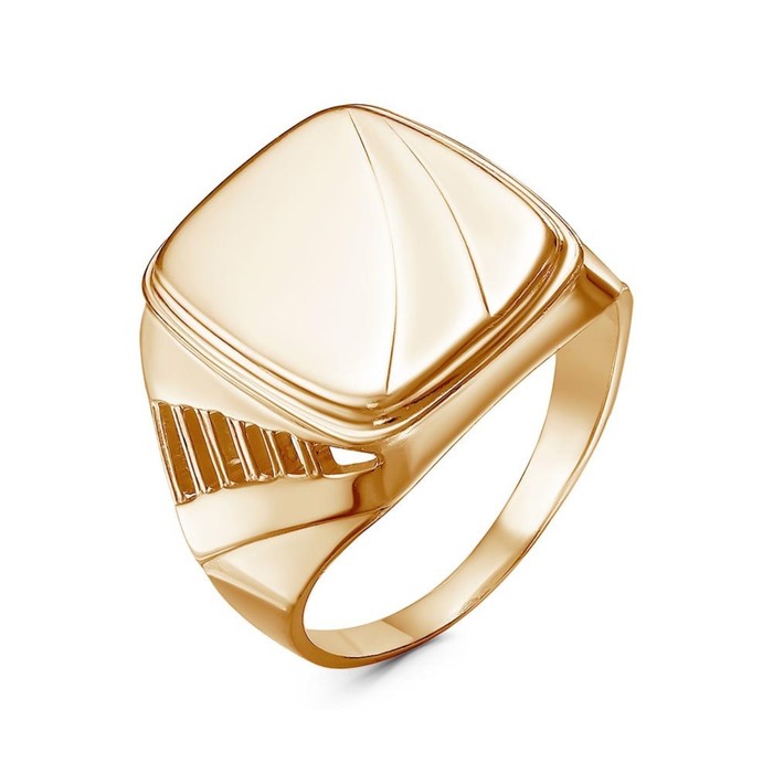 Кольцо "Перстень" мужской, позолота, 20 размер