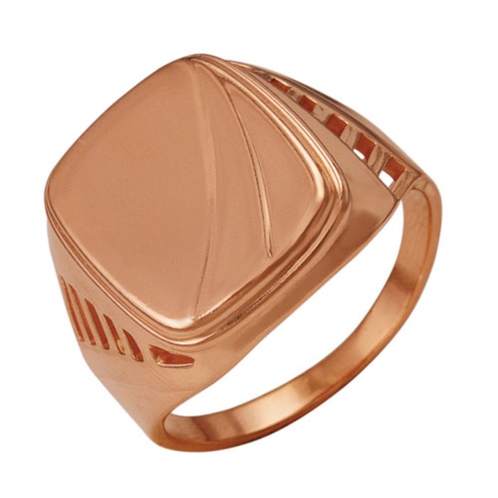 Кольцо "Перстень" мужской, позолота, 19 размер