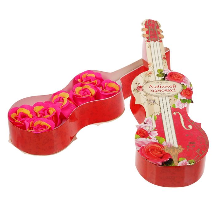 Мыльные лепестки в коробке-скрпике "Любимой мамочке!", 7 шт.