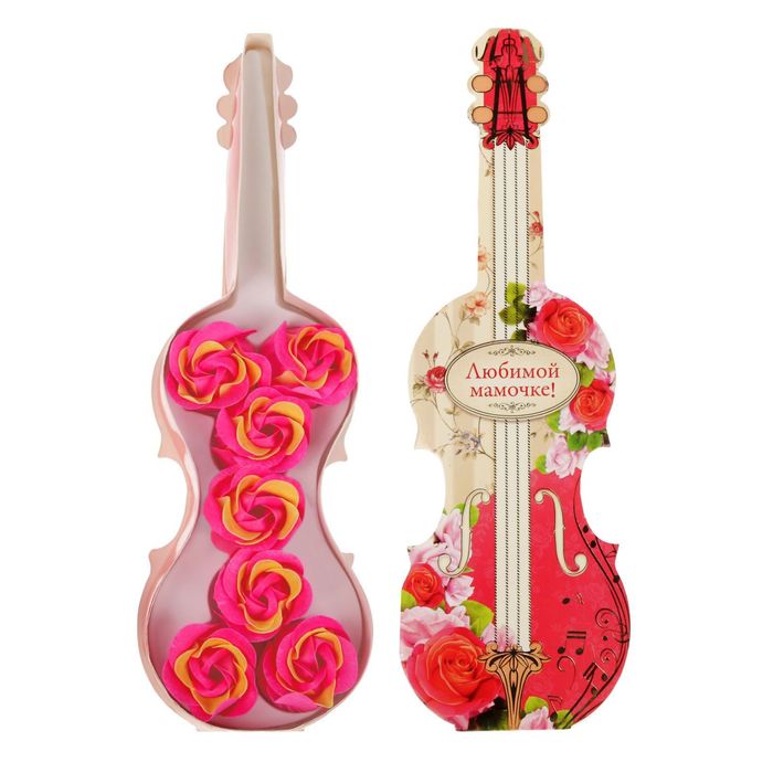 Мыльные лепестки в коробке-скрпике "Любимой мамочке!", 7 шт.