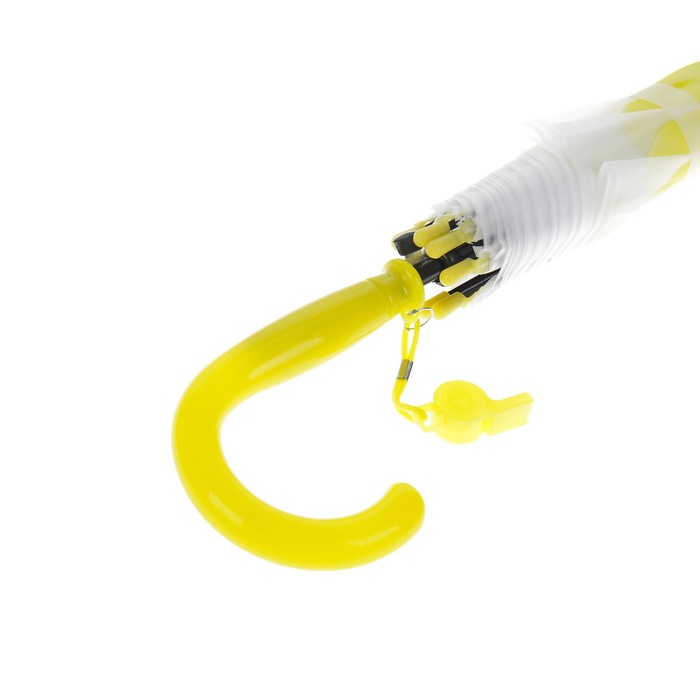 Зонт детский полуавтоматический "Пион", r=40,5см, со свистком, цвет жёлтый