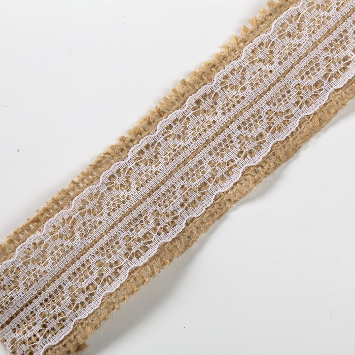 Тесьма декоративная для творчества "Белое кружево" ширина 4 см длина 2 метра