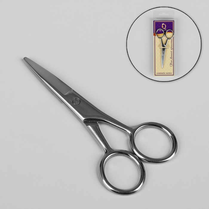 Ножницы маникюрные, широкие, прямые, 10см, цвет серебристый