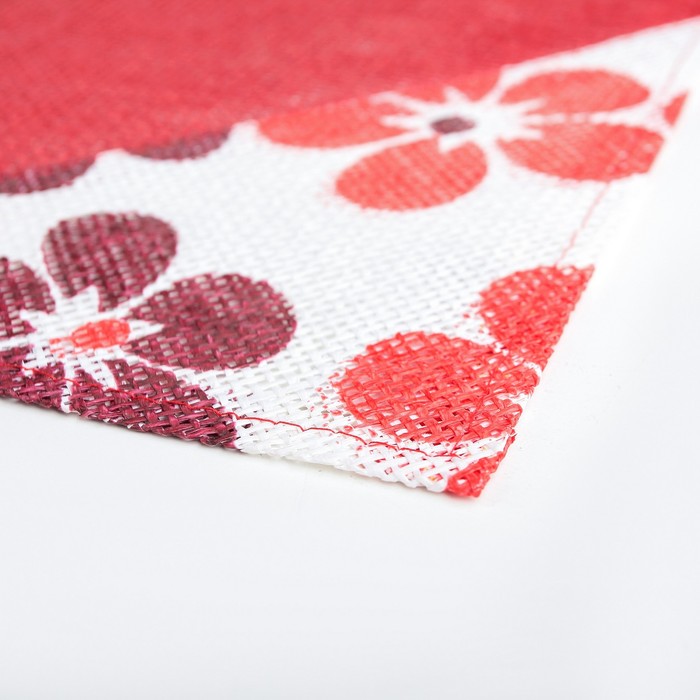 Салфетка кухонная "Цветочная аллея" 45х30 см, цвет красный