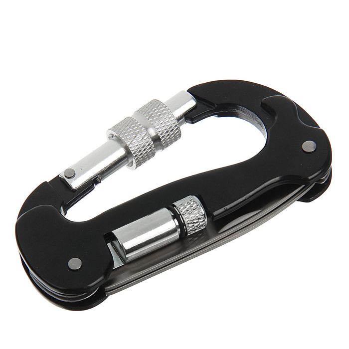 Карабин 4в1 черный 4,5*8см