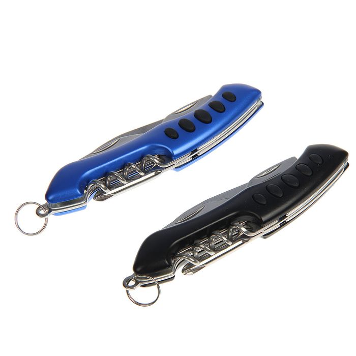 Нож многофункциональный 5 в 1, рукоять-дуга с насечками, микс