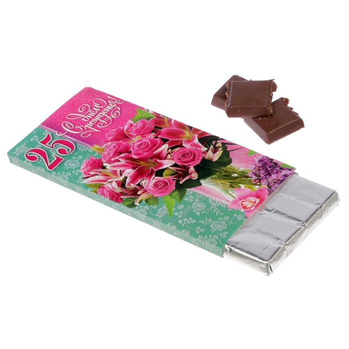 Обертка для шоколада "С Днём рождения 25"