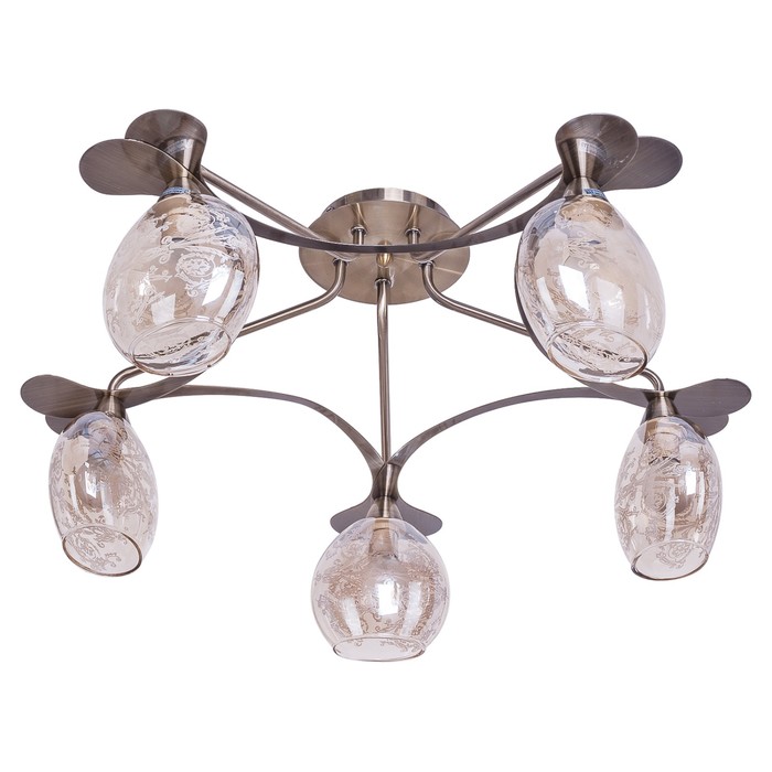 Люстра еврокаркас "Николь" 5 ламп 60W E14 античная бронза 65х65х25 см