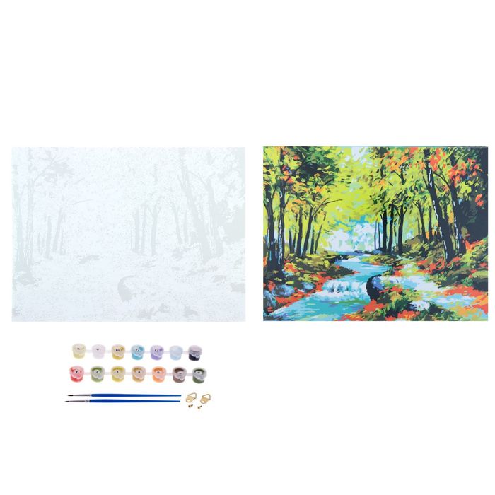 Роспись по номерам без подрамника "Ручей", 40 х 30 см
