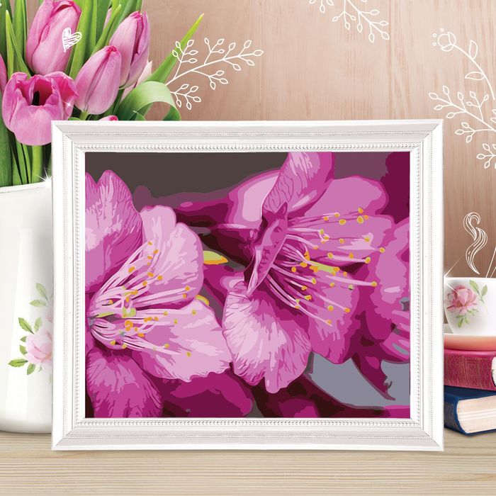 Роспись по номерам без подрамника "Вишня", 40 х 30 см