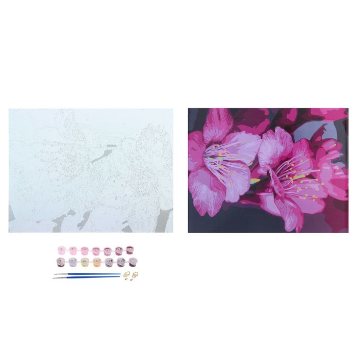 Роспись по номерам без подрамника "Вишня", 40 х 30 см