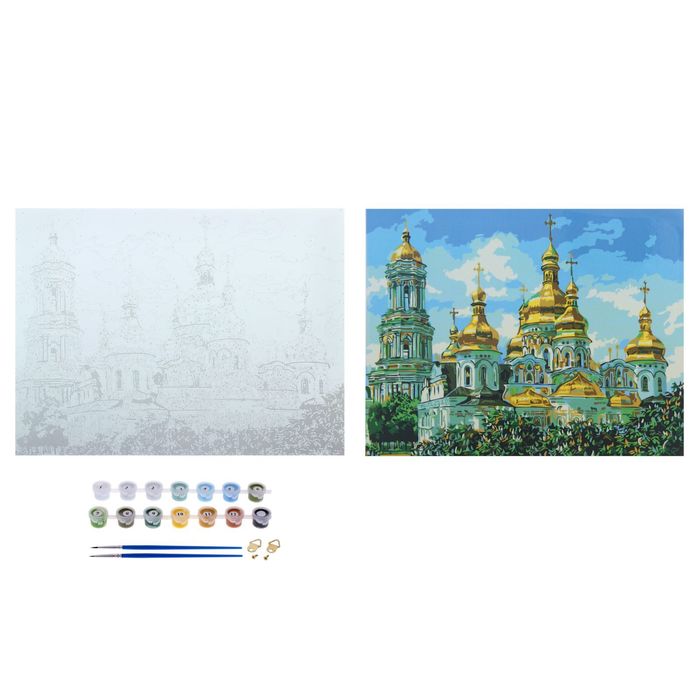 Роспись по номерам без подрамника "Киево-Печерская Лавра", 40 х 30 см