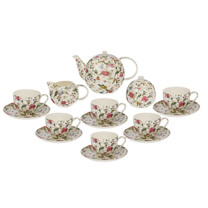 Сервиз чайный 15 пред. "Армандо": чайник 1,5 л, 6 чашек 250мл, 6 блюдец, сахарница, молочник