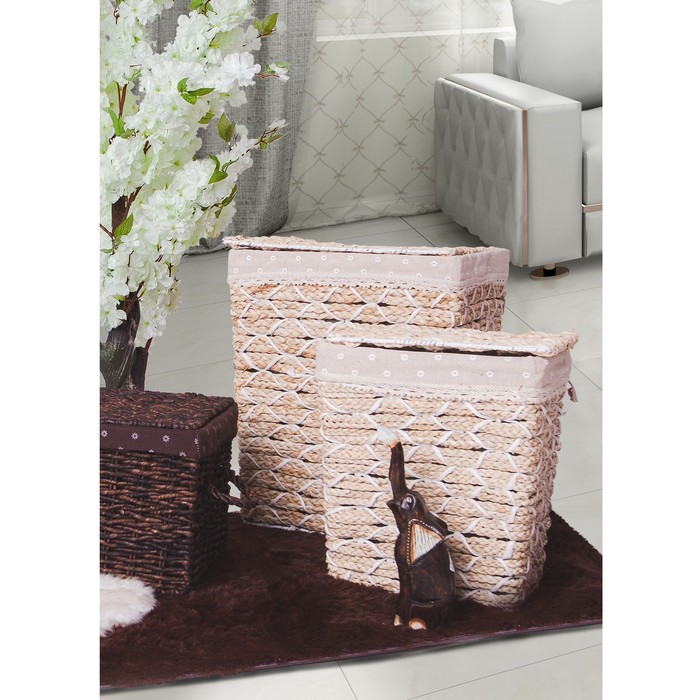 Корзина для белья плетеная "Белый шоколад"