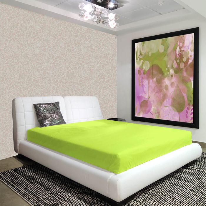 Простыня на резинке "Этель" Лайм 200х220 + 20 см, 100% хлопок, сатин