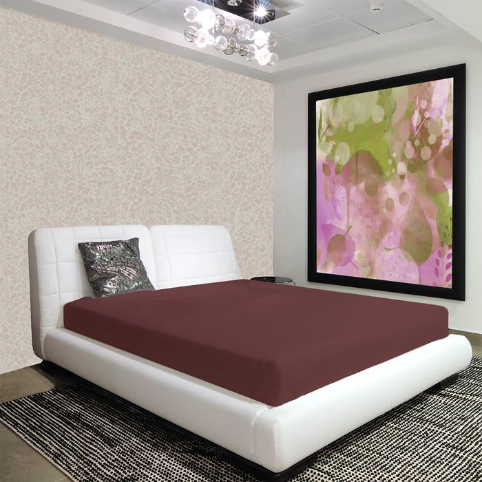 Простыня на резинке "Этель" Горький шоколад 160х200 + 20 см, 100% хлопок, сатин