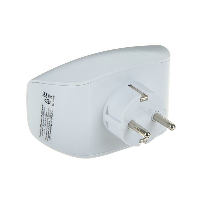 Разветвитель "ЭРА" SP-2e-W, 2 розетки, 16 А, с з/к, шторки, белый