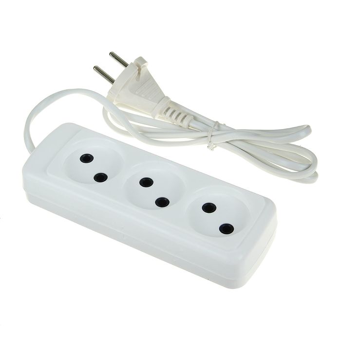 Удлинитель бытовой "ЭРА" UX-3-1.5m, 3 розетки, 1.5 м, 6 А, 1300 Вт, без з/к