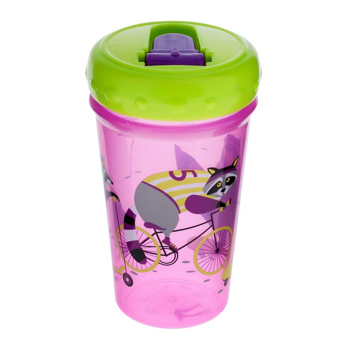 Поильник с выдвижным носиком «Енотики», 270 мл, от 8 мес., цвета МИКС