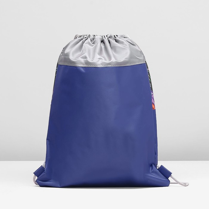 Мешок для обуви на шнурке "Лепестки", 1 отдел, цвет синий