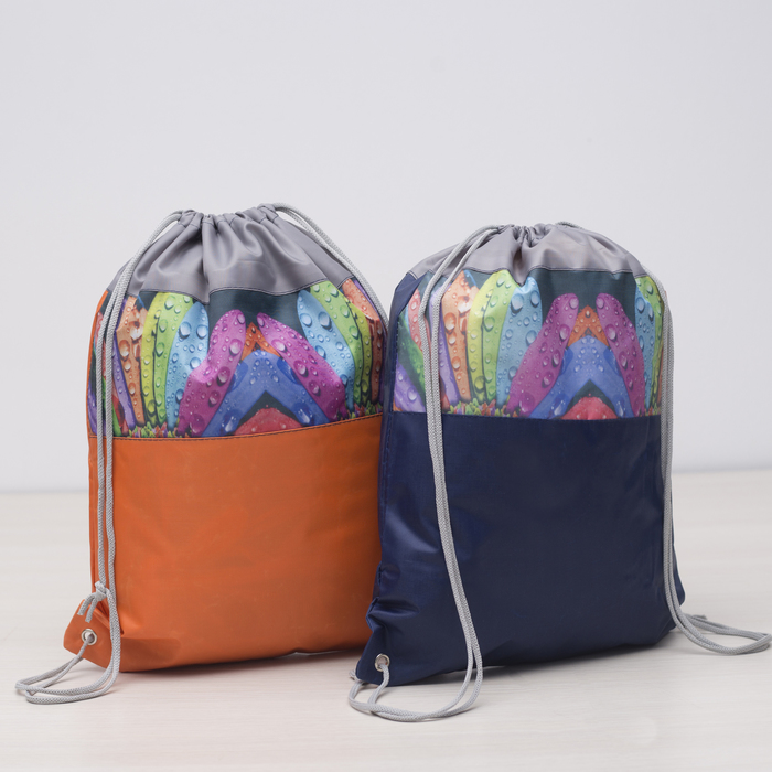 Мешок для обуви на шнурке "Лепестки", 1 отдел, цвет красный