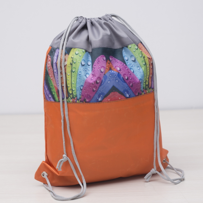 Мешок для обуви на шнурке "Лепестки", 1 отдел, цвет красный