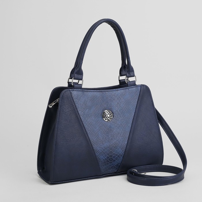 Сумка женская на молнии, 1 отдел, цвет синий