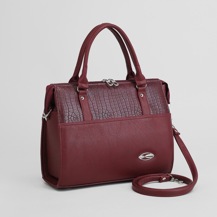 Сумка женская на молнии, 1 отдел, цвет бордовый