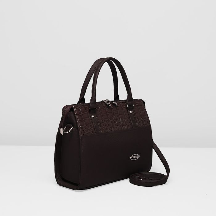 Сумка женская на молнии, 1 отдел, цвет коричневый