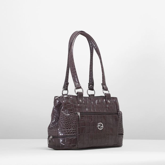 Сумка женская на молнии, 1 отдел, цвет коричневый