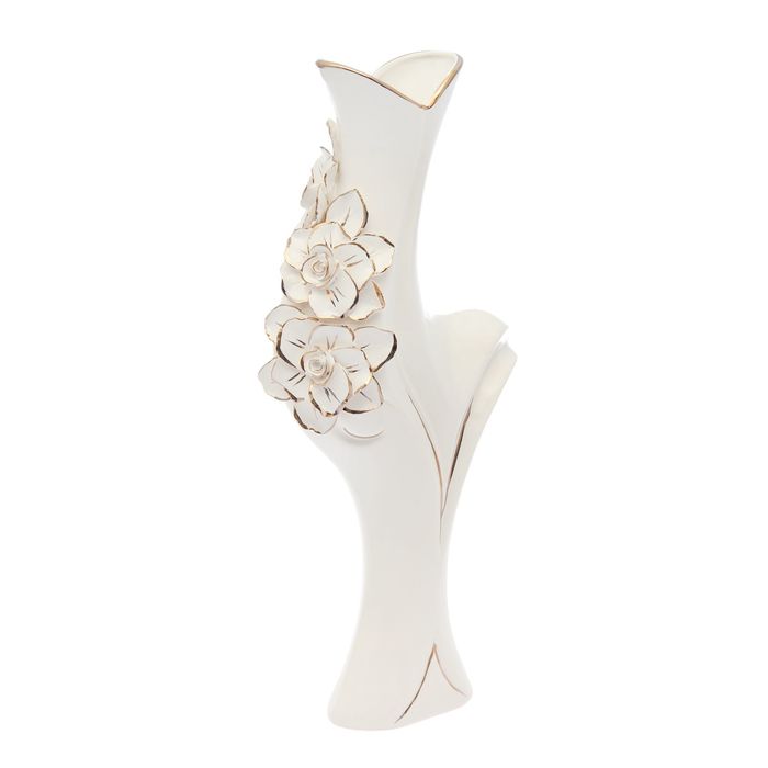Ваза напольная "Фазан" белый, лепка