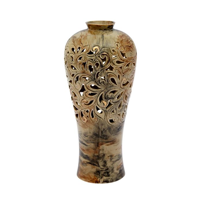 Ваза "Сакура" малахит коричневый, резка