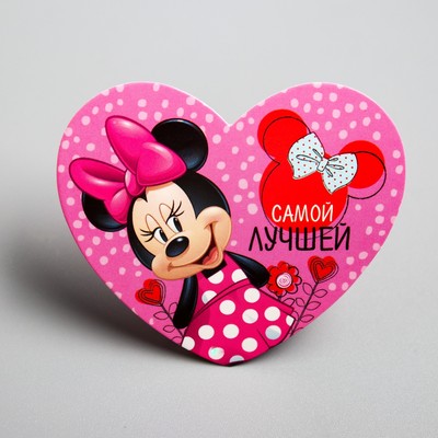 Открытка-валентинка "Самой лучшей" Минни Маус, 7х6см