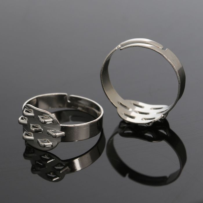 Основа для кольца с площадкой на 7 петель СМ-710-58А (набор 5шт) регул-й раз-р, цвет серебро