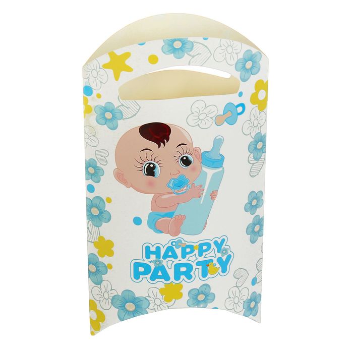 Пакет подарочный 14*24 см "Карапуз" голубой цвет (набор 6 шт)