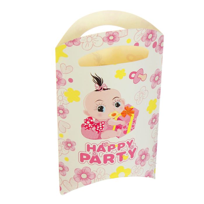 Пакет подарочный 14*24 см "Карапуз" розовый цвет (набор 6 шт)